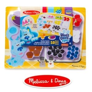 NEW Melissa & Doug Blue's Clues & You Fridge Food 10 Piece Wooden Chunky Puzzle